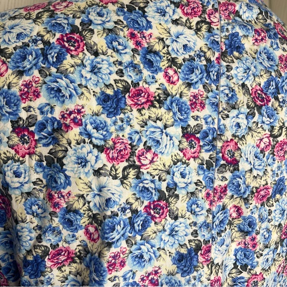 Nasty Gal Floral Print Dress 10 Blue Pink White Long Sleeve Mini Ruffles - Picture 8 of 12